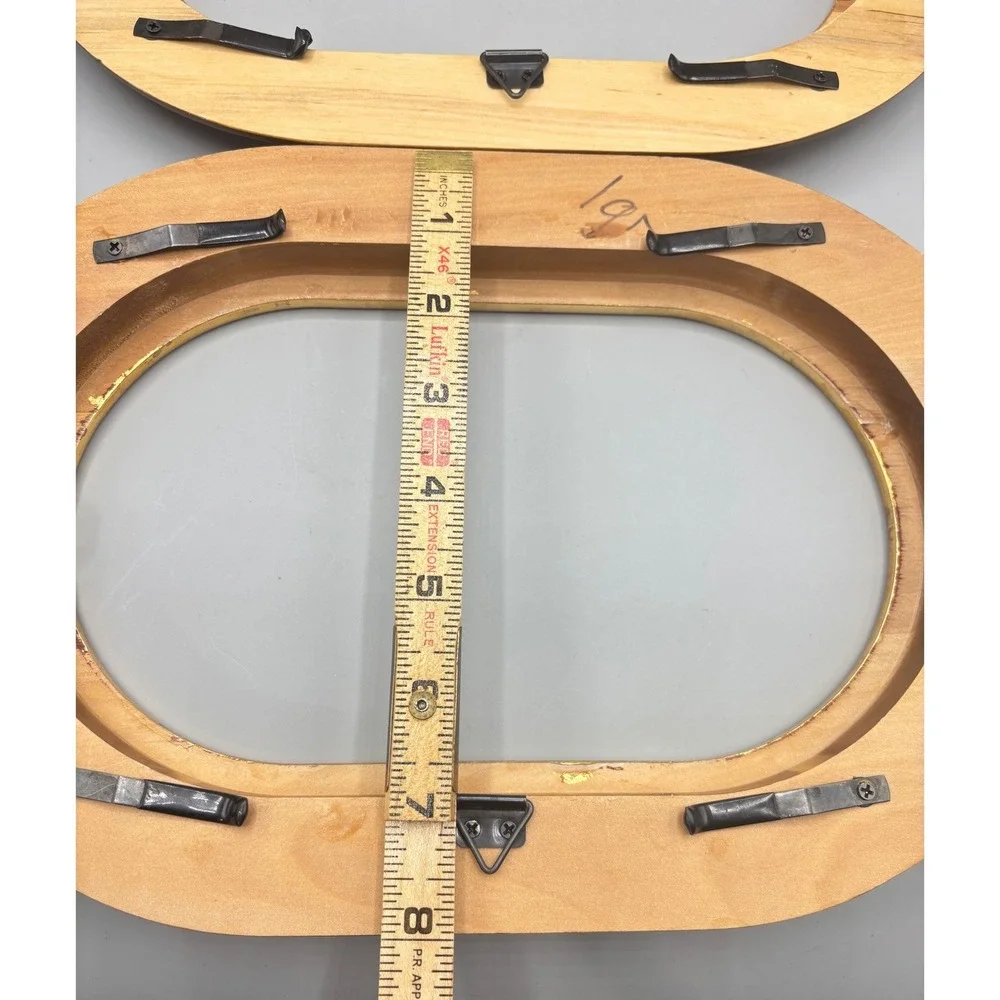 Van Hygan & Smythe CS95 Oval Wood Plate Frames Gold Trim Set of 2 Vintage